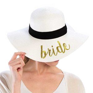 BRIDE EMBROIDERED FLOPPY SUN HAT